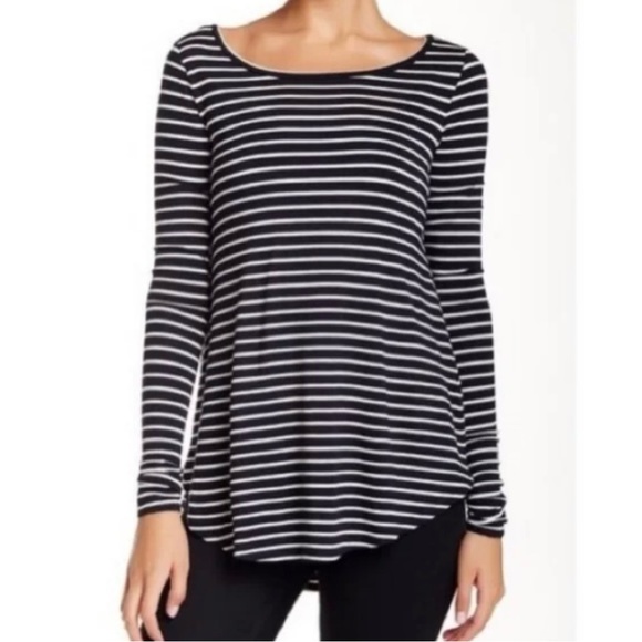 Calypso St. Barth Heather Stripe Long Sleeve Knit TOP - Picture 1 of 8